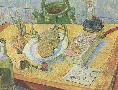 Vincent Van Gogh Still life:Drawing Board,Pipe,Onions and Sealing-Wax (nn04) China oil painting art